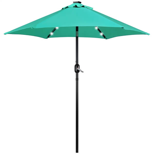iowa hawkeyes patio umbrella Yaheetech 7.5FT 6 Ribs Outdoor Patio Umbrella with Push Button Tilt & Crank for Garden, Backyard, Turquoise