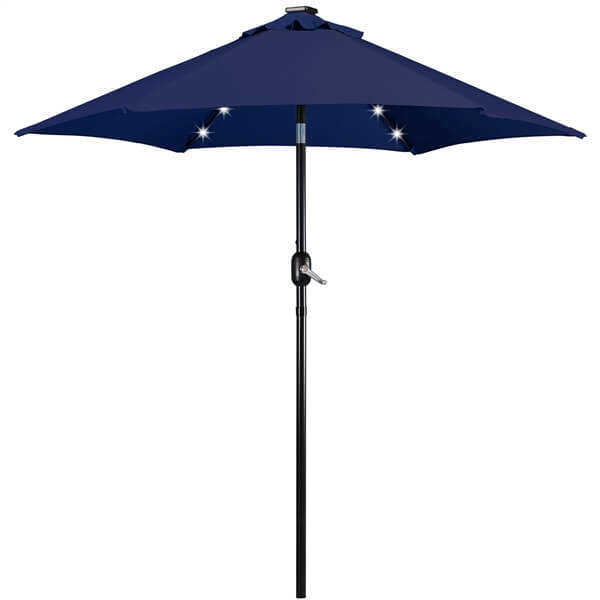 10 ft patio umbrella canada Yaheetech 7.5 ft. Patio Umbrella Market Umbrella with 6 Ribs Push Button Tilt and Crank Operation Outdoor Table Umbrella Navy Blue