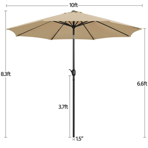 10 ft solar lighted patio umbrella