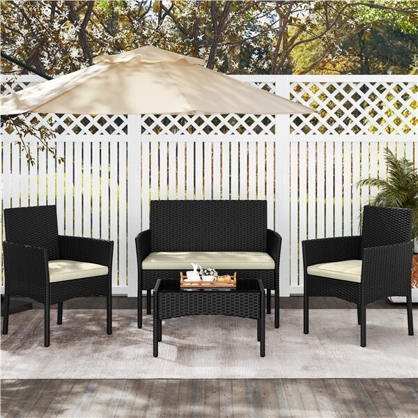 Yaheetech Patio Furniture Set 4 Pieces Conversation Sets