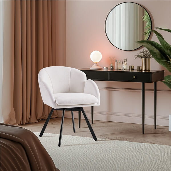 Yaheetech Flower-shaped Chenille Accent Armchair
