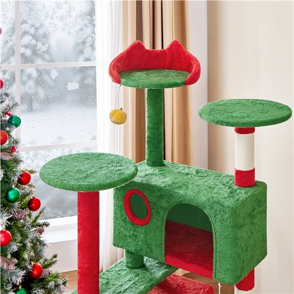 54.5'' Tall Cat Tree Condo Kitten Tree Tower