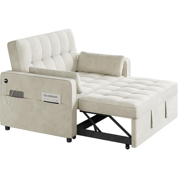 Yaheetech 3-in-1 Pull-Out Sofa Bed