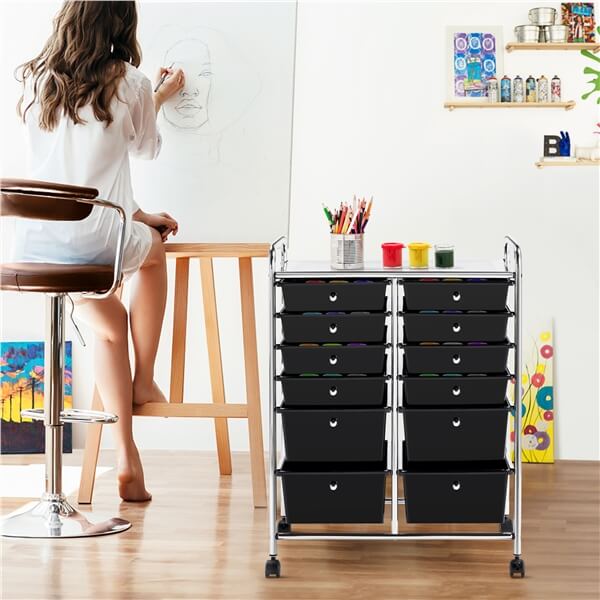 Yaheetech 12 Drawers Rolling Storage Cart