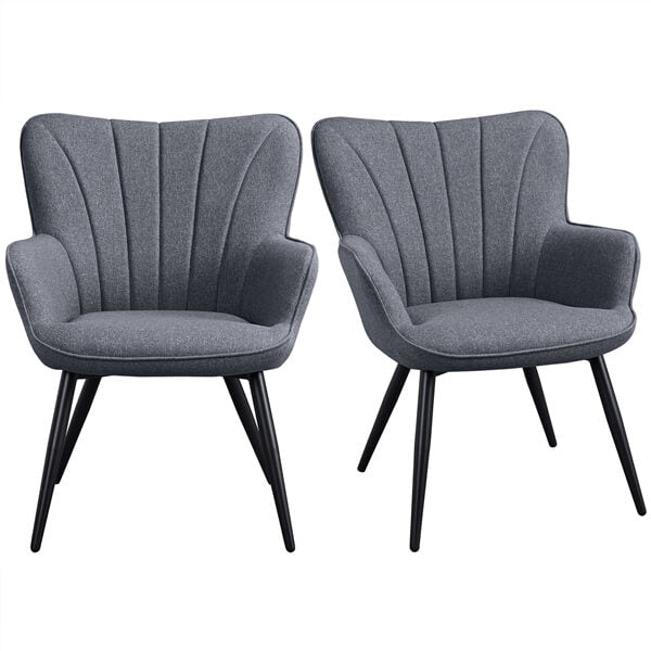 Yaheetech Pleated Fabric Armchair