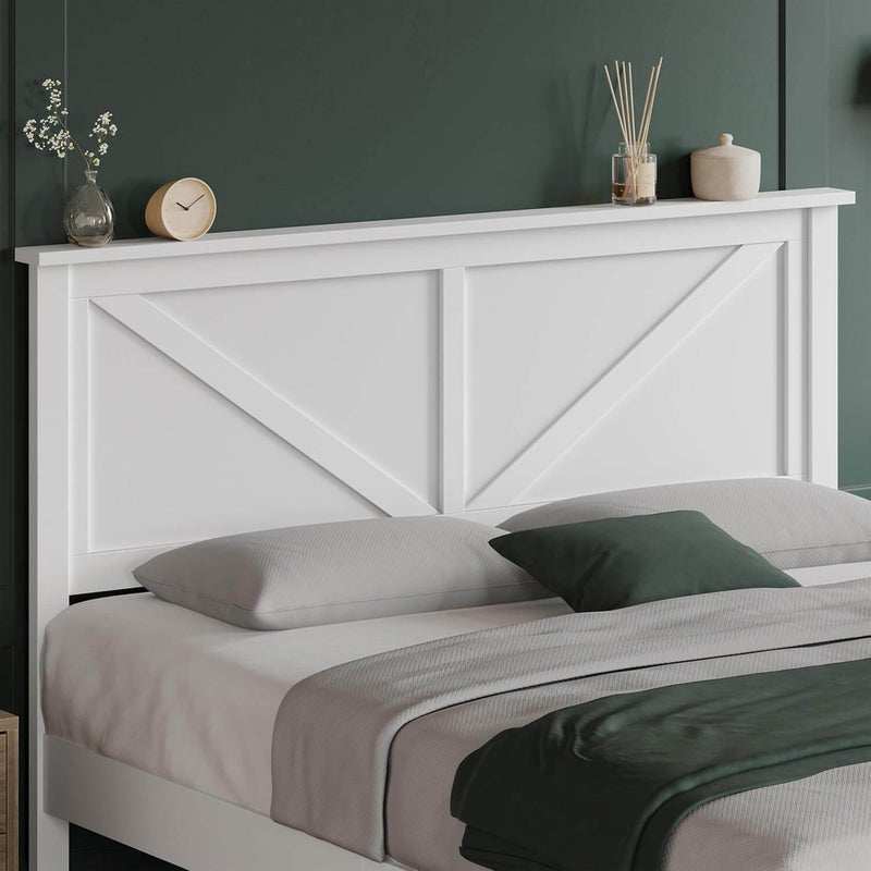 Yaheetech  Queen Farmhouse Wood Bed Platform