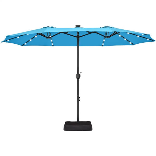 Yaheetech 13 ft Large Patio Umbrella with Solar Lights Double-Sided