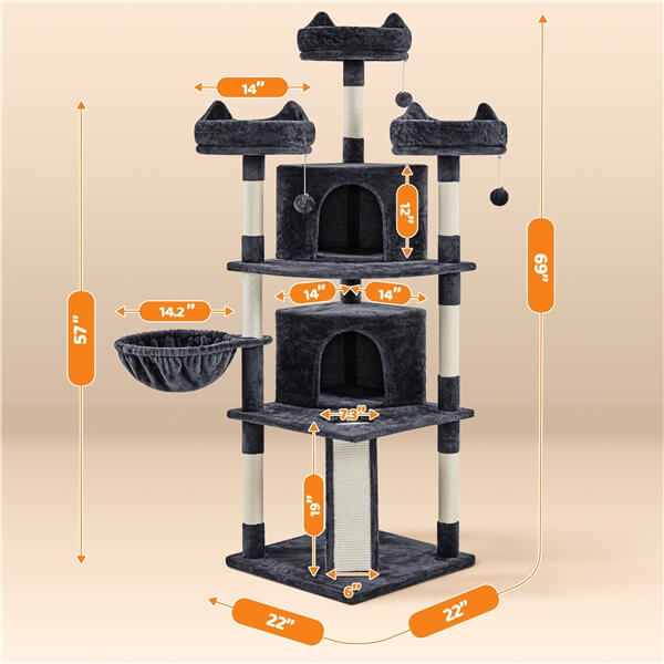 69″ Tall Large Cat Tree