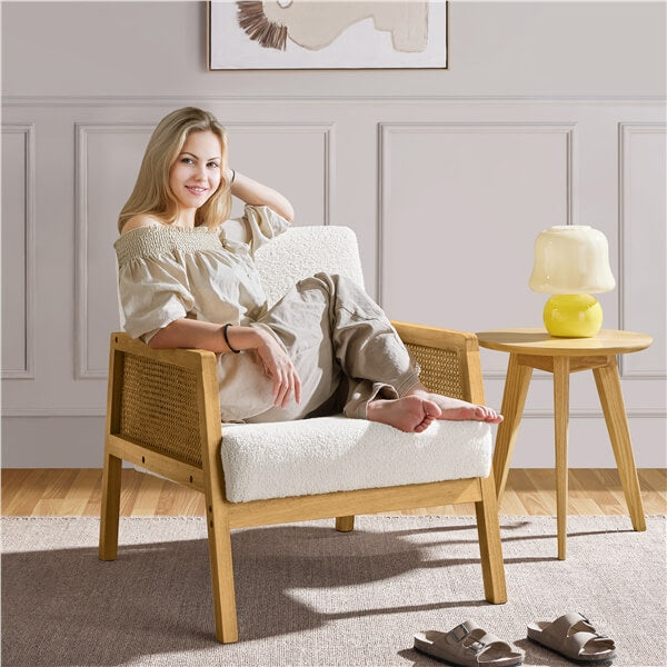 Yaheetech Modern Armchair with Wood Legs