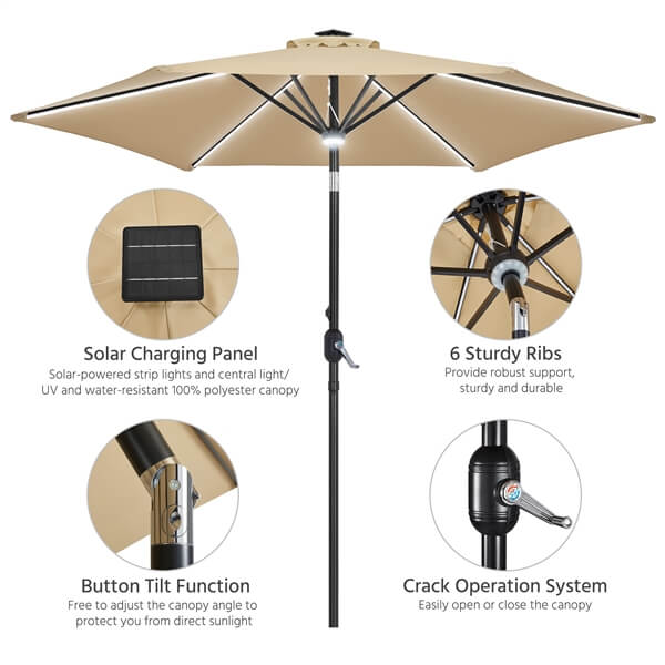 solar led cantilever umbrella