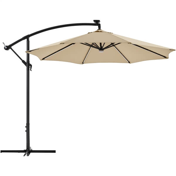 Yaheetech 10 FT Solar Powered LED Patio Umbrella Outdoor Cantilever Umbrella