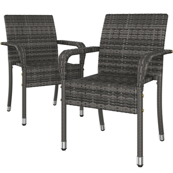 Yaheetech Set of 2 PE Outdoor Rattan Chair