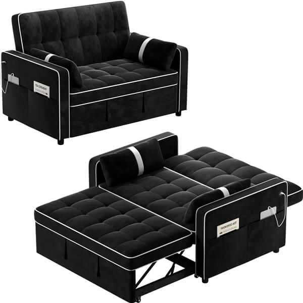 Yaheetech 3-in-1 Pull-Out Sofa Bed