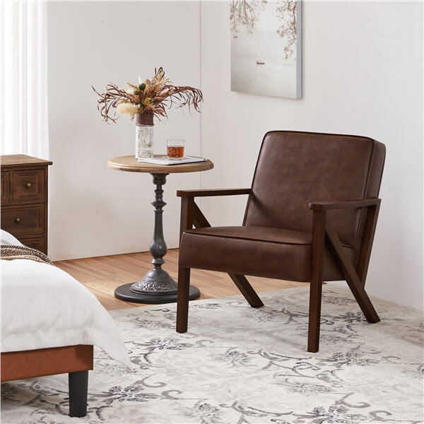 Yaheetech PU Leather Accent Chair