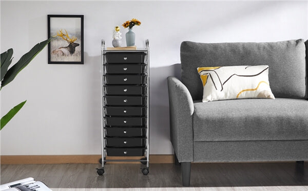 Yaheetech 10 Drawer Rolling Storage Cart