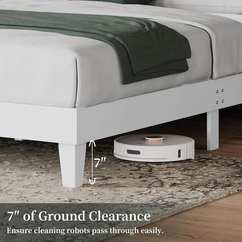 Yaheetech  Queen Farmhouse Wood Bed Platform