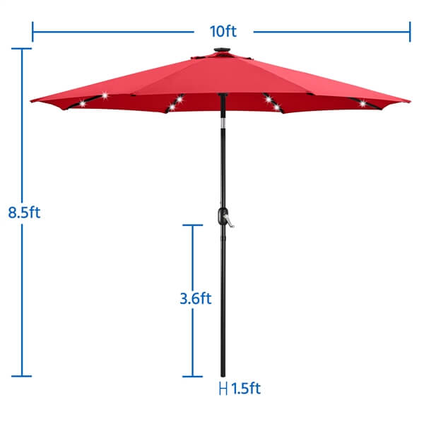 outdoor solar light umbrella