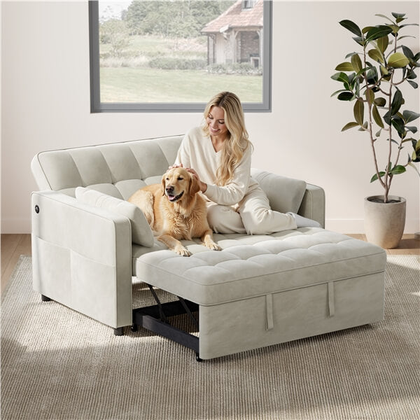 Yaheetech 3-in-1 Pull-Out Sofa Bed