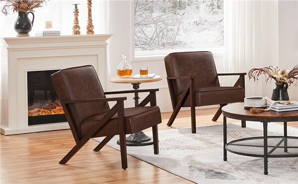 Yaheetech PU Leather Accent Chair