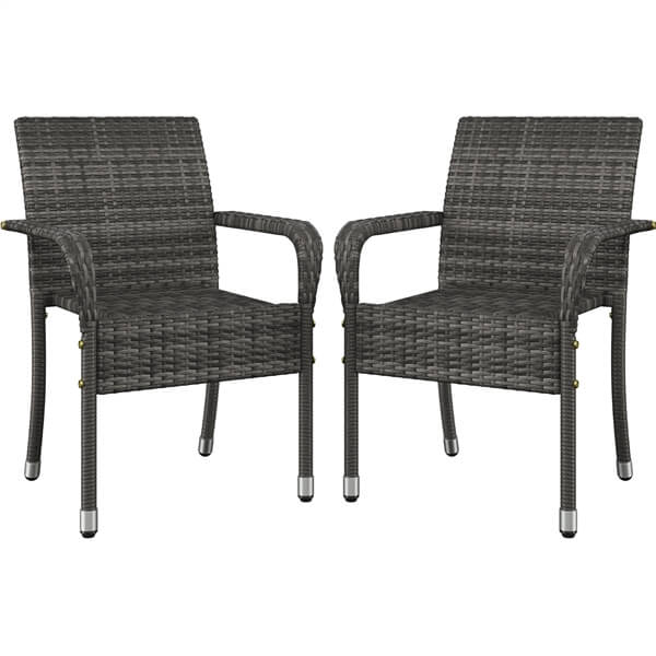Yaheetech Set of 2 PE Outdoor Rattan Chair