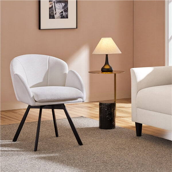Yaheetech Flower-shaped Chenille Accent Armchair