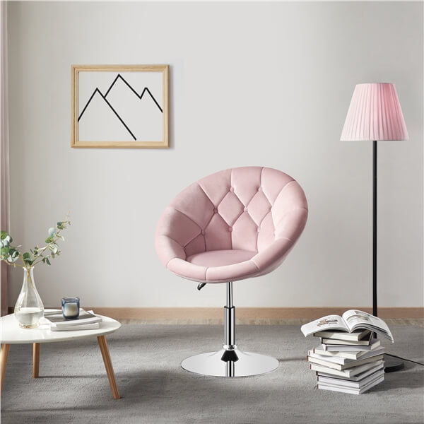 Yaheetech Height Adjustable Modern Round Barrel Chair