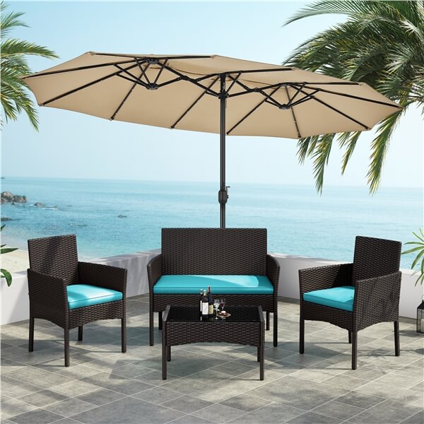 Yaheetech Patio Furniture Set 4 Pieces Conversation Sets