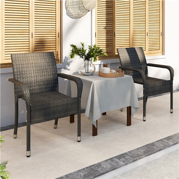 Yaheetech Set of 2 PE Outdoor Rattan Chair