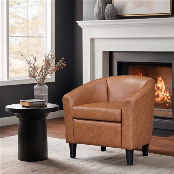 Yaheetech Upholstered Barrel Chair