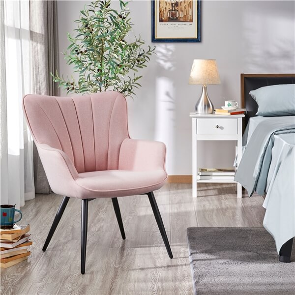 Yaheetech Pleated Fabric Armchair
