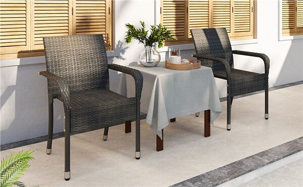 Yaheetech Set of 2 PE Outdoor Rattan Chair