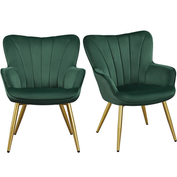 Yaheetech Velvet Accent Chair