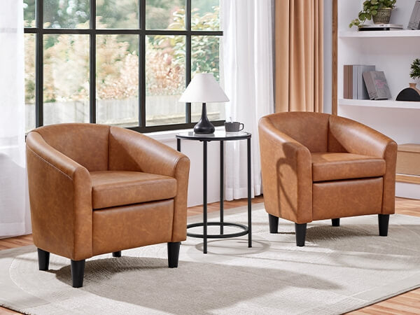 Yaheetech Upholstered Barrel Chair