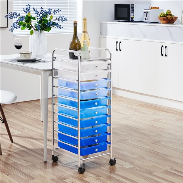 Yaheetech 10 Drawer Rolling Storage Cart