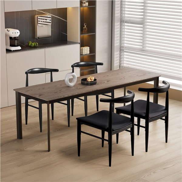 Set of 2 PU Leather Dining Chairs Armless Kitchen Chairs