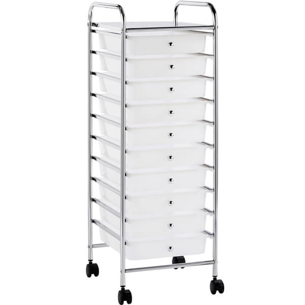 Yaheetech 10 Drawer Rolling Storage Cart