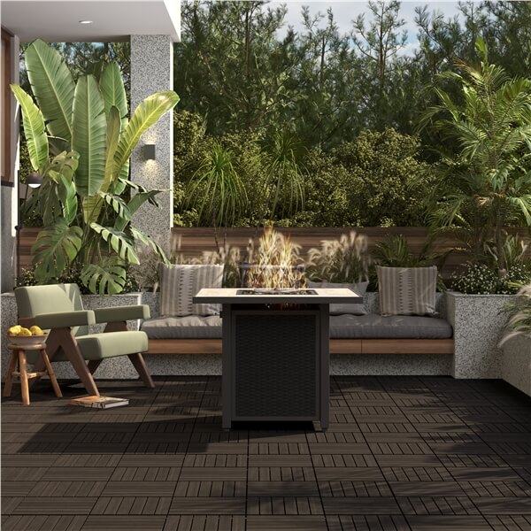 Yaheetech 27pcs Acacia Wood,Interlocking Deck Tiles