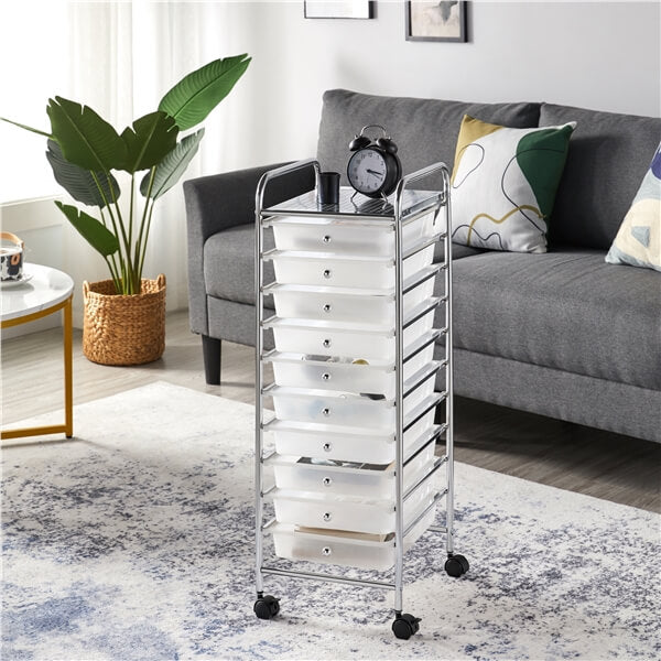 Yaheetech 10 Drawer Rolling Storage Cart