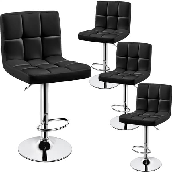 Yaheetech Adjustable PU Leather Swivel Barstools