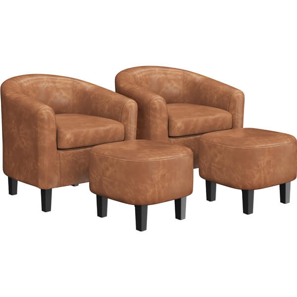 Yaheetech Accent Chair with Ottoman Foot Rest
