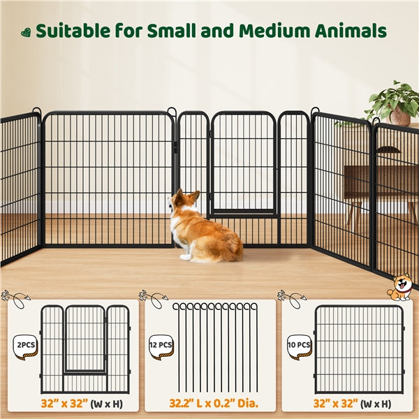 Yaheetech Wide Panel Dog Playpen, 12 Panels 24/32 inch