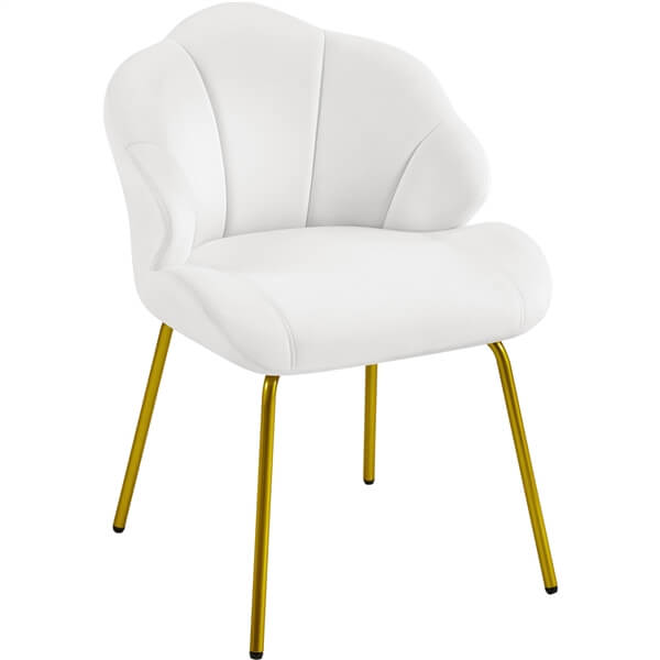 Yaheetech Velvet Accent Chair with Shell-Shaped Backrest