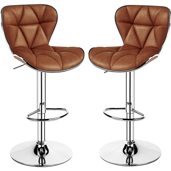 Yaheetech 22.4-30.3 Inch Adjustable Seat Height PU Leather Swivel Bar Chairs