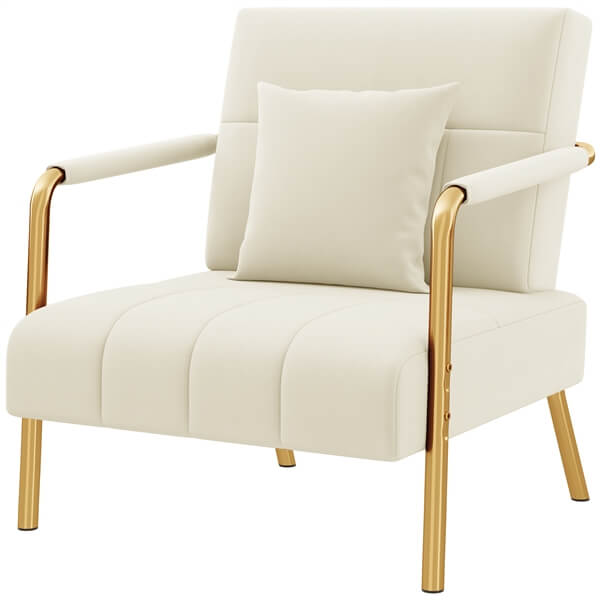 Yaheetech 30″ W Velvet Accent Armchair with Cozy Pillow