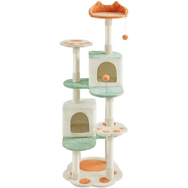65″ Tall Cat Paw-Shaped Play Tower