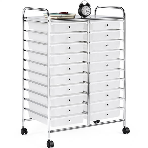 Yaheetech 20-Drawer Rolling Storage Cart