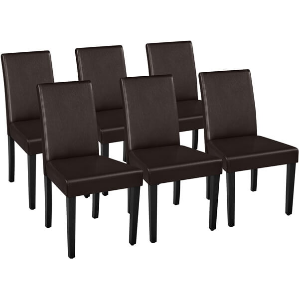 Yaheetech Dining Chairs Set of 6 Faux Leather