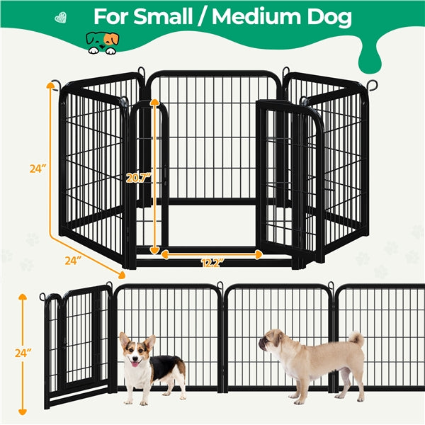 Yaheetech Wide Panel Dog Playpen, 6 Panels 32 inch