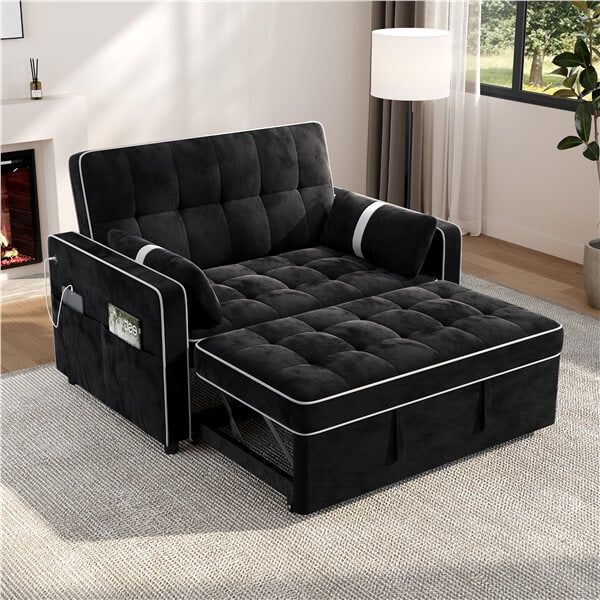 Yaheetech 3-in-1 Pull-Out Sofa Bed
