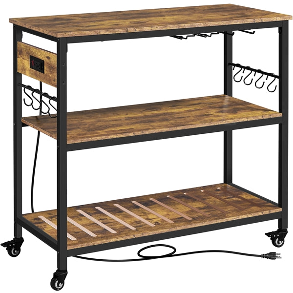 Yaheetech Kitchen Island Cart with Power Outlet